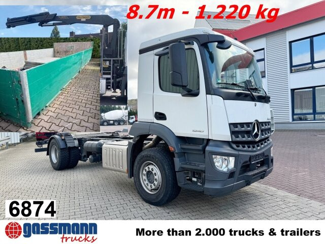 Mercedes-Benz Arocs 1840 L 4x2, Kran Palfinger PK12001L, - Camion plateau, Camion grue: photos 1 Mercedes-Benz Arocs 1840 L 4x2, Kran Palfinger PK12001L, - Camion plateau, Camion grue: photos 1