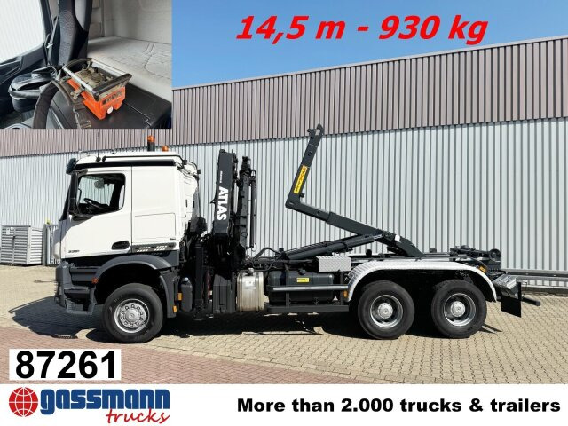 Mercedes-Benz Arocs 3351 AK 6x6, Retarder, Navi, Grounder, - Camion ampliroll, Camion grue: photos 1 Mercedes-Benz Arocs 3351 AK 6x6, Retarder, Navi, Grounder, - Camion ampliroll, Camion grue: photos 1