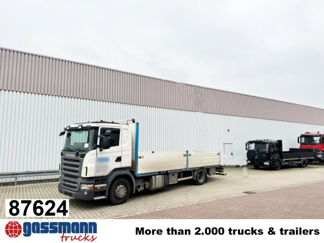 Scania R380 DB 4x2 MNA, Platz für Heckkran, 2x AHK - Camion plateau: photos 1 Scania R380 DB 4x2 MNA, Platz für Heckkran, 2x AHK - Camion plateau: photos 1