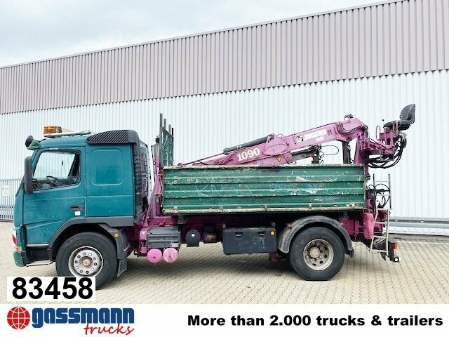 Volvo FM12-420 4x2 mit Heckkran Jonsered 1090, - Camion benne, Camion grue: photos 1 Volvo FM12-420 4x2 mit Heckkran Jonsered 1090, - Camion benne, Camion grue: photos 1