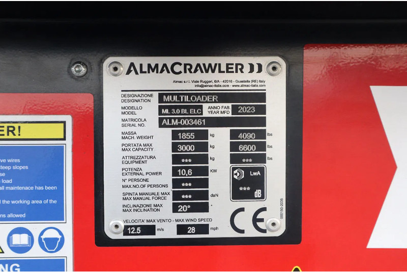 Chargeuse sur chenilles Almac MULTILOADER ML 3.0 BL ELC | HOEFLON TC1 | 3 TON | TRACKED CARRIER: photos 20
