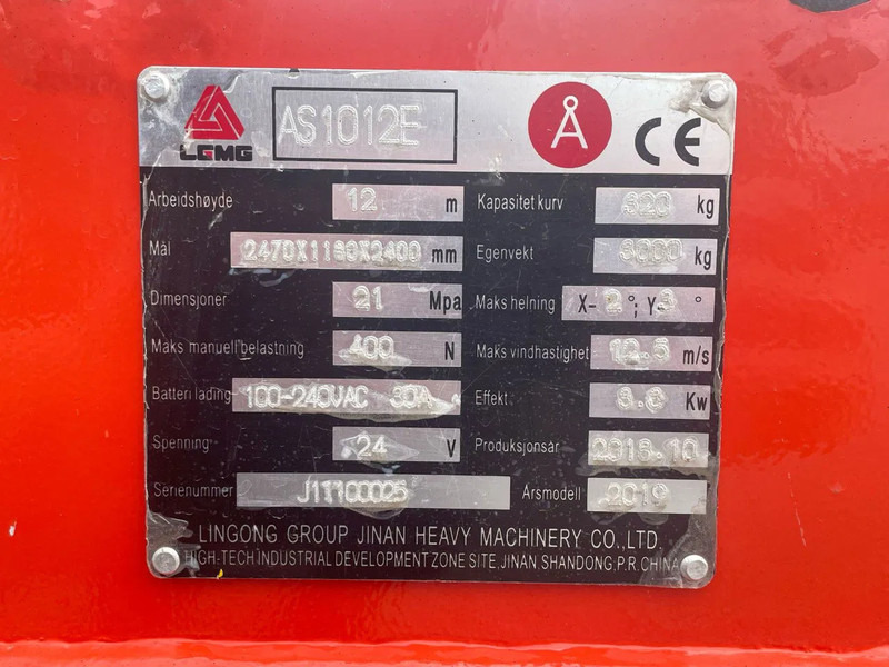 Nacelle ciseaux LGMG AS1012E | 12 METER | 320 KG | GS-3232 | ES 3246: photos 18