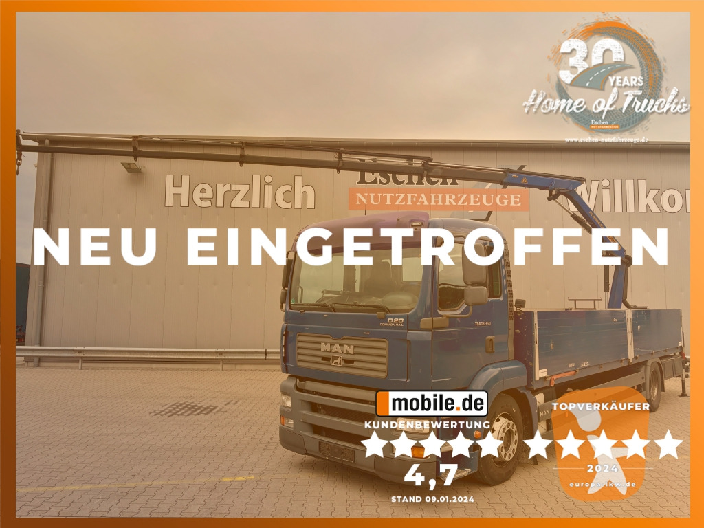 MAN TGA 18.350 4x2 LL / Palfinger PK9002 EH Kran - Camion plateau: photos 1 MAN TGA 18.350 4x2 LL / Palfinger PK9002 EH Kran - Camion plateau: photos 1