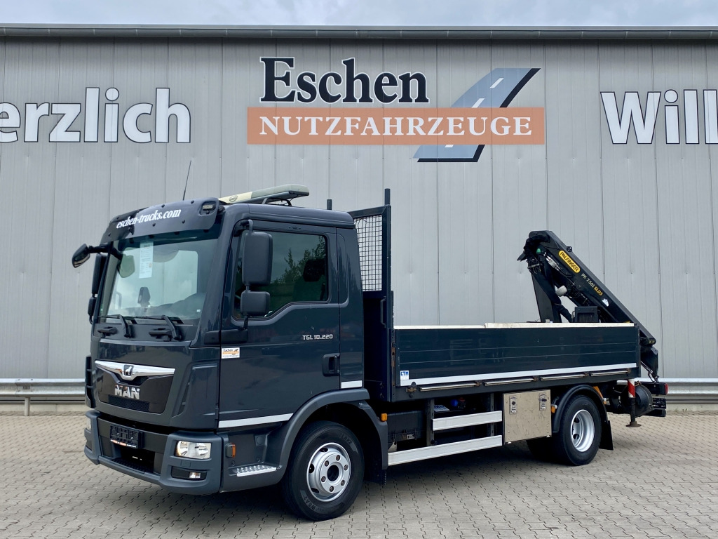 MAN TGL 10.220 4x2 BB / Palfinger PK 7.501 Kran - Camion plateau, Camion grue: photos 1 MAN TGL 10.220 4x2 BB / Palfinger PK 7.501 Kran - Camion plateau, Camion grue: photos 1