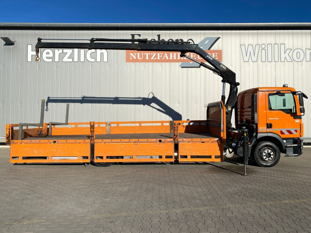 Camion plateau, Camion grue MAN TGM 15.290 4x2 BL / HIAB Faltkran: photos 7