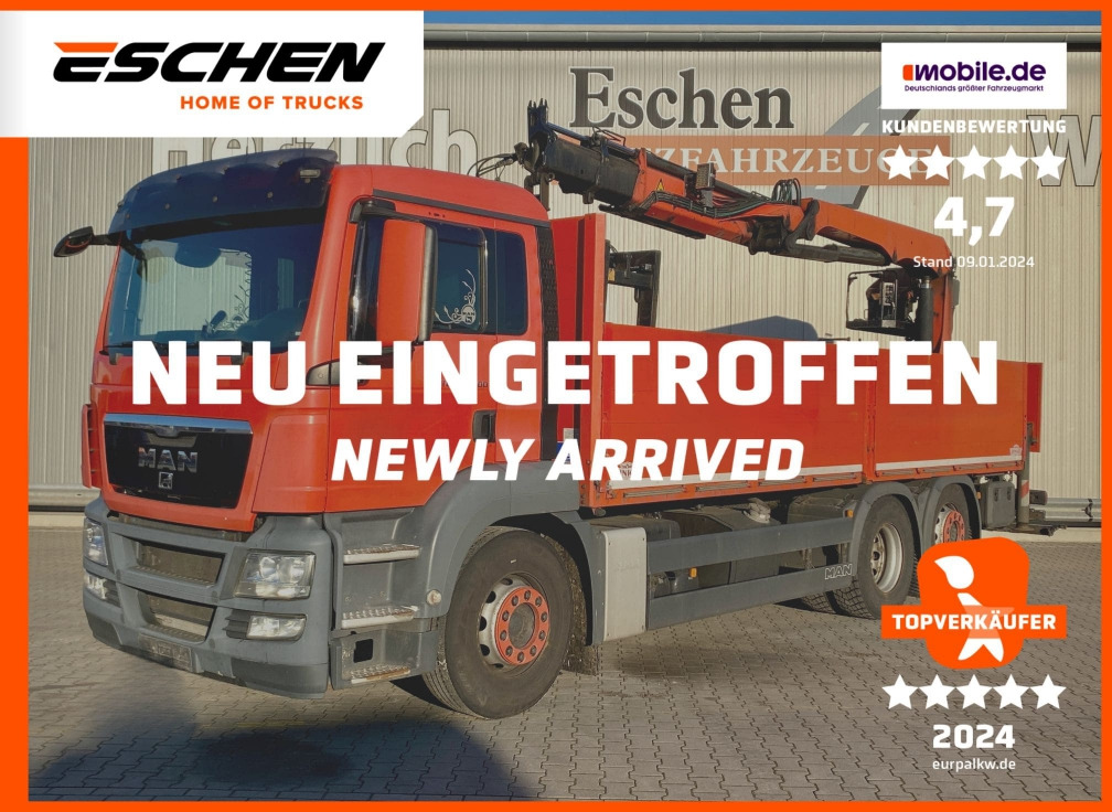 MAN TGS 26.400 6x2-2 LL / Palfinger PK 18001 L Kran - Camion plateau: photos 1 MAN TGS 26.400 6x2-2 LL / Palfinger PK 18001 L Kran - Camion plateau: photos 1