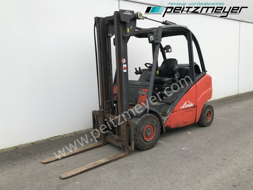 LINDE Gabelstapler H 35 T Gas + Seitenschieber - Chariot élévateur à gaz: photos 1 LINDE Gabelstapler H 35 T Gas + Seitenschieber - Chariot élévateur à gaz: photos 1