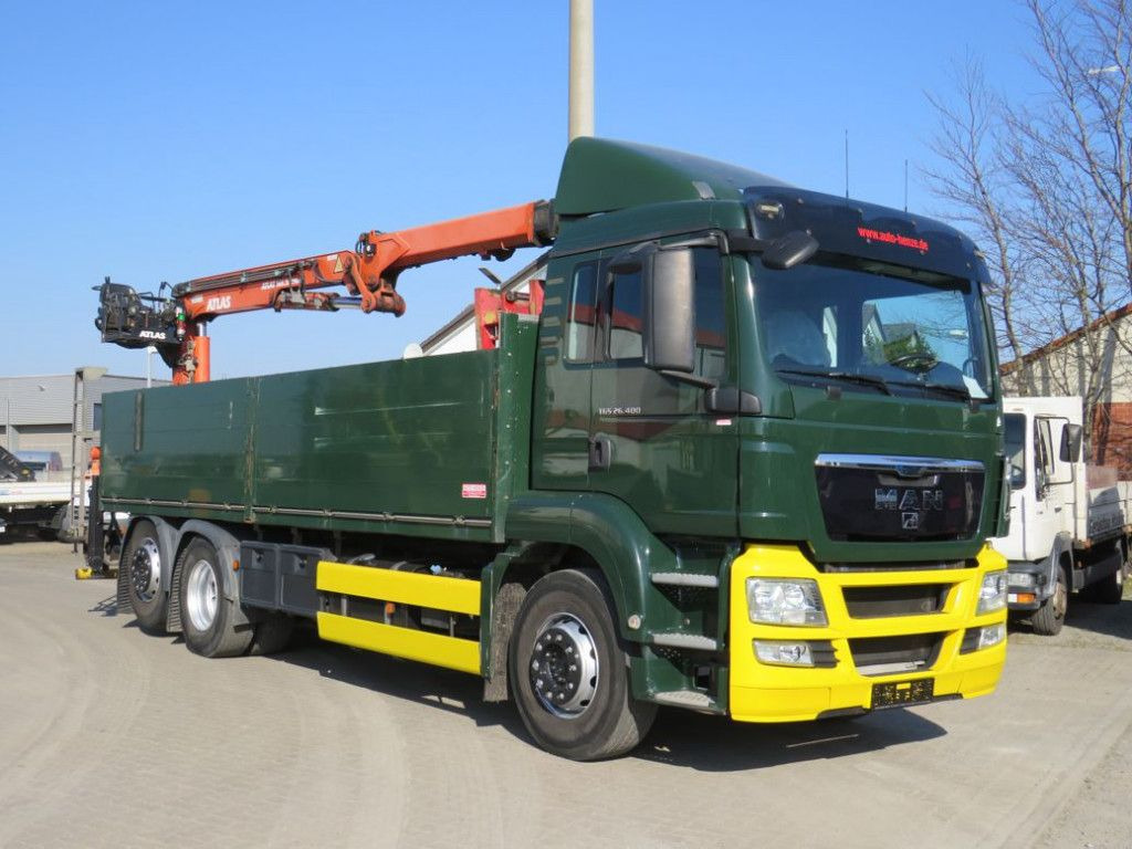 MAN TG-S 26.400 6x2-2 BL Pritsche Heckkran Atlas 165 - Camion, Camion grue: photos 2 MAN TG-S 26.400 6x2-2 BL Pritsche Heckkran Atlas 165 - Camion, Camion grue: photos 2