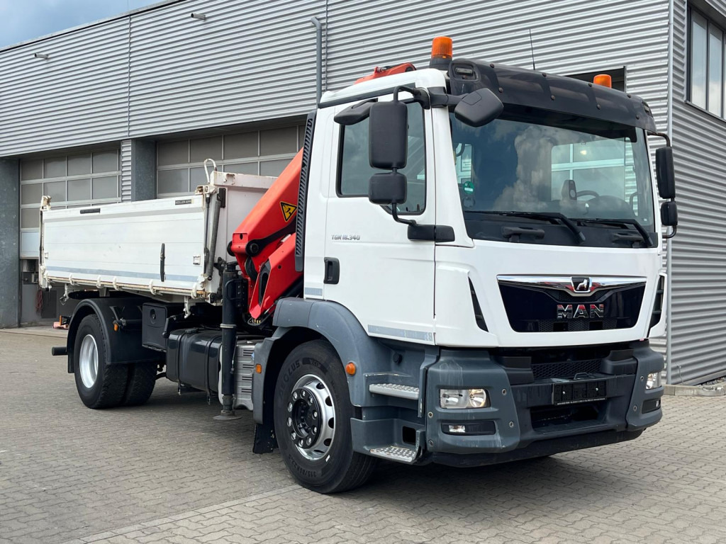 MAN MAN TG-M 2-Achs Kipper Kran 18.340 4x2 Palf. PK 13001 KA - Camion benne, Camion grue: photos 2 MAN MAN TG-M 2-Achs Kipper Kran 18.340 4x2 Palf. PK 13001 KA - Camion benne, Camion grue: photos 2