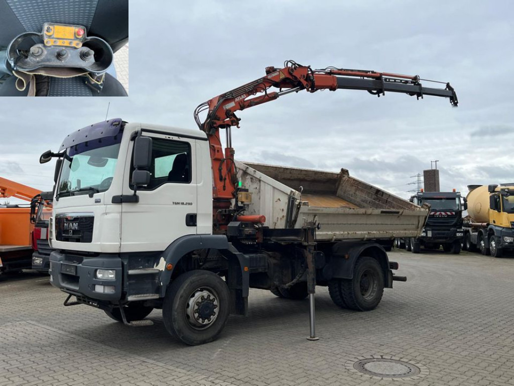 MAN TG-M 18.290 4x4 BB 2-Achs Allradkipper Kran Atlas 105+Funk - Camion benne, Camion grue: photos 1 MAN TG-M 18.290 4x4 BB 2-Achs Allradkipper Kran Atlas 105+Funk - Camion benne, Camion grue: photos 1