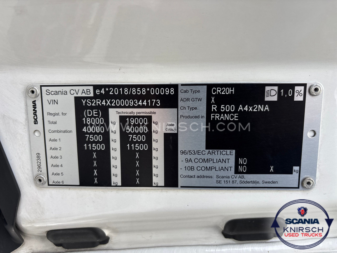 Tracteur routier SCANIA R500A4x2NA / Highline / LED / PTO / Standklima: photos 12