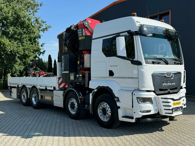 MAN 35.510 8x4H-6 BL Pritsche mit Kran Palfinger - Camion plateau, Camion grue: photos 1 MAN 35.510 8x4H-6 BL Pritsche mit Kran Palfinger - Camion plateau, Camion grue: photos 1