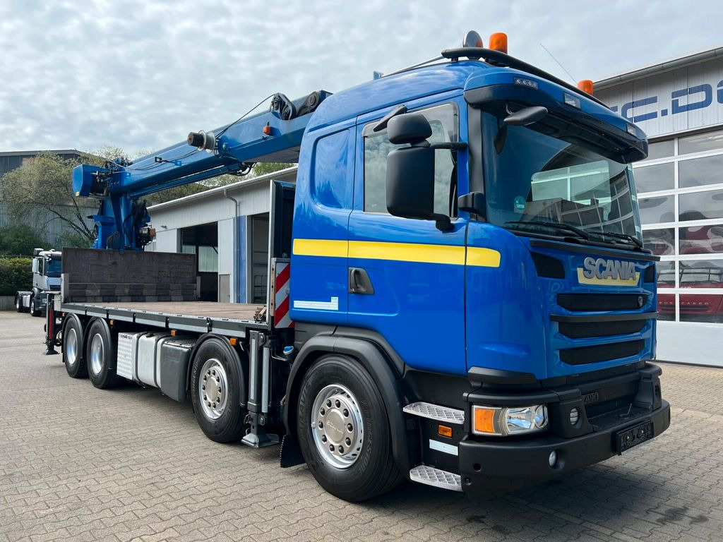 Camion grue, Camion plateau Scania G490 8x4 Dachdecker Montagekran MKG - 21,6 m: photos 1