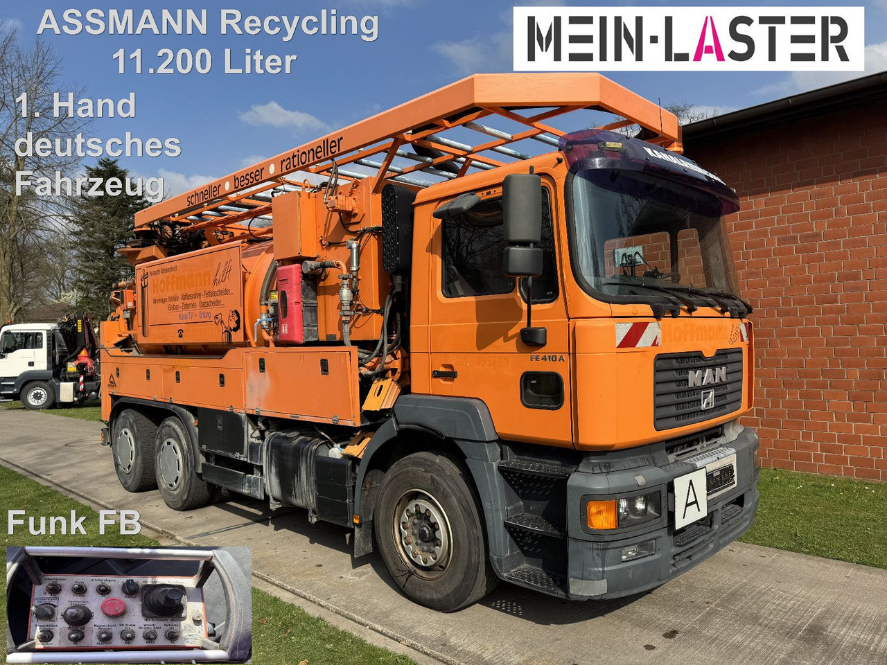 MAN FE 410 Assmann Saug HD Spüler Recycling + FB. - Camion hydrocureur: photos 1 MAN FE 410 Assmann Saug HD Spüler Recycling + FB. - Camion hydrocureur: photos 1