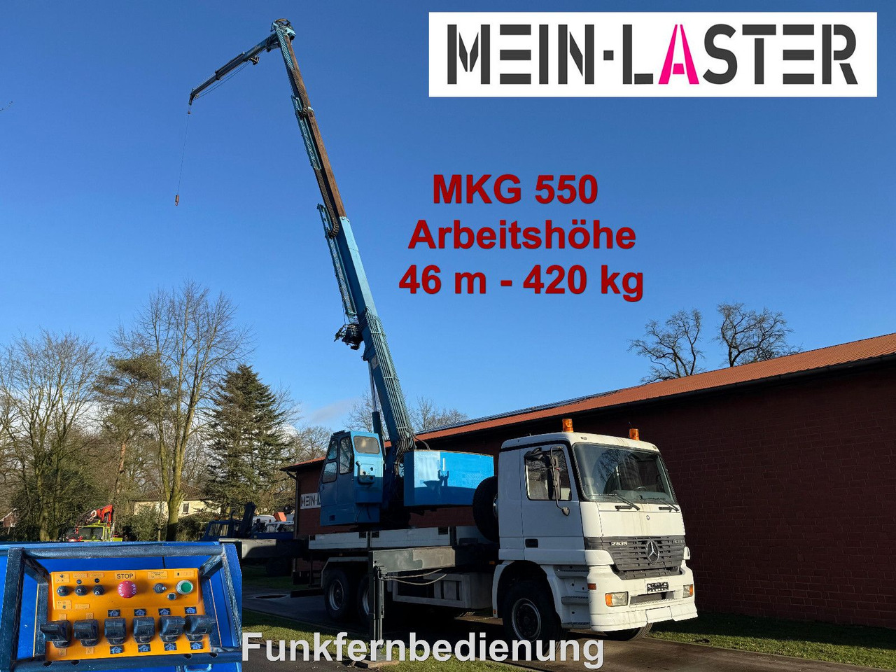 Mercedes-Benz 3335 V6 MKG 550 Ta2-a2 -46m 420 kg Funk - Camion grue: photos 1 Mercedes-Benz 3335 V6 MKG 550 Ta2-a2 -46m 420 kg Funk - Camion grue: photos 1