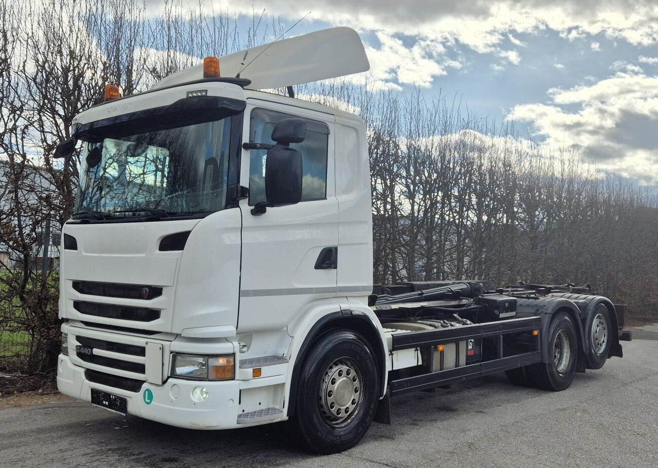 Scania G 440 LB 6x2-4 HNA G 440 LB 6x2-4 HNA, EEV, Lenk-/Liftachse, Schub-Knick - Camion ampliroll: photos 1 Scania G 440 LB 6x2-4 HNA G 440 LB 6x2-4 HNA, EEV, Lenk-/Liftachse, Schub-Knick - Camion ampliroll: photos 1