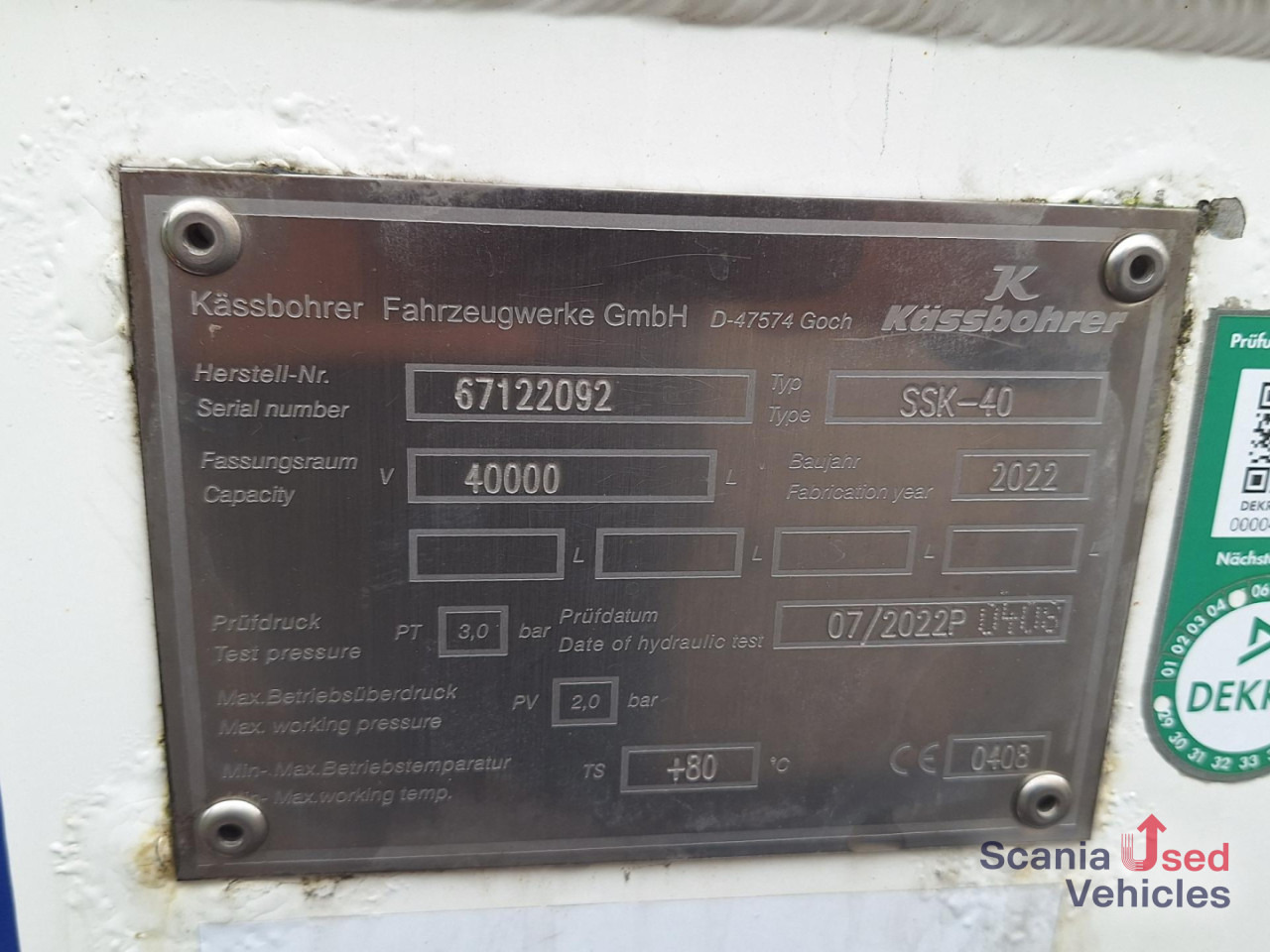 KAESSBOHRER Lebensmitteltank Kippbar SSK 40XS Neuwertig !! - Citerne pulvérulente: photos 2 KAESSBOHRER Lebensmitteltank Kippbar SSK 40XS Neuwertig !! - Citerne pulvérulente: photos 2