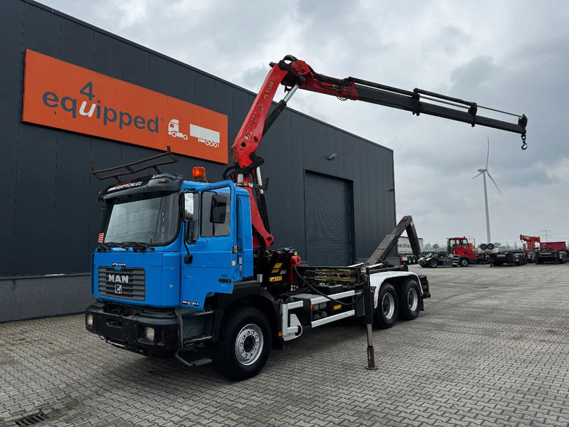 MAN FE 410A, 6x4, EURO 2, Palfinger PK17000 Crane + VDL HOOK, full spring, manual gearbox, MOT 9/2025 - Camion ampliroll, Camion grue: photos 2 MAN FE 410A, 6x4, EURO 2, Palfinger PK17000 Crane + VDL HOOK, full spring, manual gearbox, MOT 9/2025 - Camion ampliroll, Camion grue: photos 2