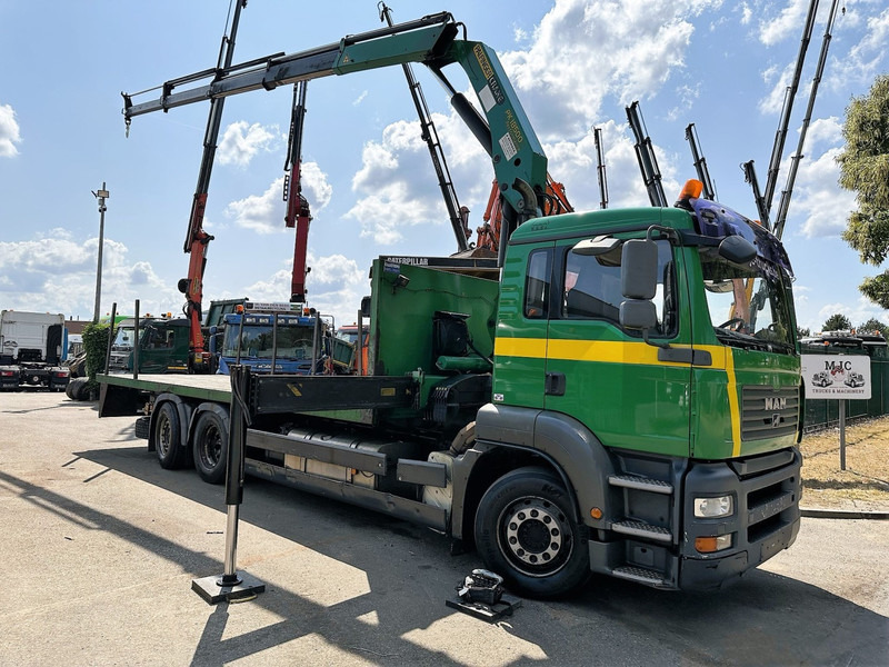 MAN TGA 26.360 6X2 BL + CRANE PALFINGER PK 18500 (4x) - LIFT + STEERING AXLE - PLATFORM 7m75 - MANUAL GEARBOX - Camion grue: photos 1 MAN TGA 26.360 6X2 BL + CRANE PALFINGER PK 18500 (4x) - LIFT + STEERING AXLE - PLATFORM 7m75 - MANUAL GEARBOX - Camion grue: photos 1