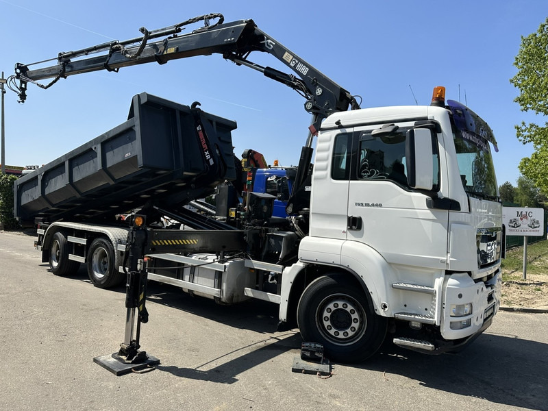 MAN TGS 18.440 6x2 HOOKLIFT 26T + CRANE HIAB 244 EP-3 HIPRO + RADIO + ROTATOR - LIFT AXLE - EURO 5 - BE TRUCK - Camion ampliroll, Camion grue: photos 1 MAN TGS 18.440 6x2 HOOKLIFT 26T + CRANE HIAB 244 EP-3 HIPRO + RADIO + ROTATOR - LIFT AXLE - EURO 5 - BE TRUCK - Camion ampliroll, Camion grue: photos 1