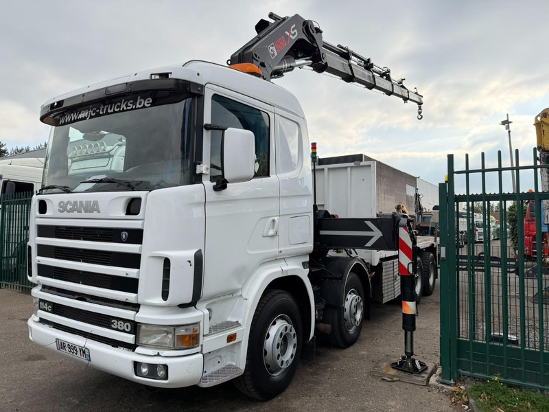 Scania 114C-380 8x4 + CRANE HIAB 700 E-5 - PLATFORM 6m80 + TWISTLOCKS - MANUAL - RETARDER - STEEL SPRING / BIG AXLE HUB REDUCTION - AP ACHSEN - Camion grue: photos 3 Scania 114C-380 8x4 + CRANE HIAB 700 E-5 - PLATFORM 6m80 + TWISTLOCKS - MANUAL - RETARDER - STEEL SPRING / BIG AXLE HUB REDUCTION - AP ACHSEN - Camion grue: photos 3