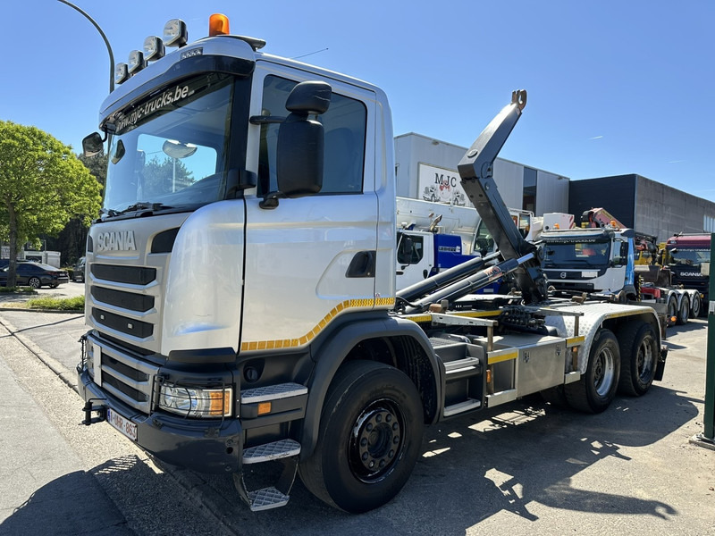 Scania G450 6x4 HAAKSYSTEEM AJK 20T - 5760mm - 3m90 WB - BLADVERING / NAAFREDUCTIE - EURO 6 - BE TRUCK - Camion ampliroll: photos 3 Scania G450 6x4 HAAKSYSTEEM AJK 20T - 5760mm - 3m90 WB - BLADVERING / NAAFREDUCTIE - EURO 6 - BE TRUCK - Camion ampliroll: photos 3