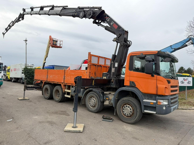 Scania P420 8X4 PRITSCHE + (25m) KRAN HIAB 422 E-5 HIPRO + JIB 100X-4 - RETARDER - *284.000km* - MANUAL - STEEL SPRING - EURO 3 - BE TRUCK - Camion plateau, Camion grue: photos 2 Scania P420 8X4 PRITSCHE + (25m) KRAN HIAB 422 E-5 HIPRO + JIB 100X-4 - RETARDER - *284.000km* - MANUAL - STEEL SPRING - EURO 3 - BE TRUCK - Camion plateau, Camion grue: photos 2
