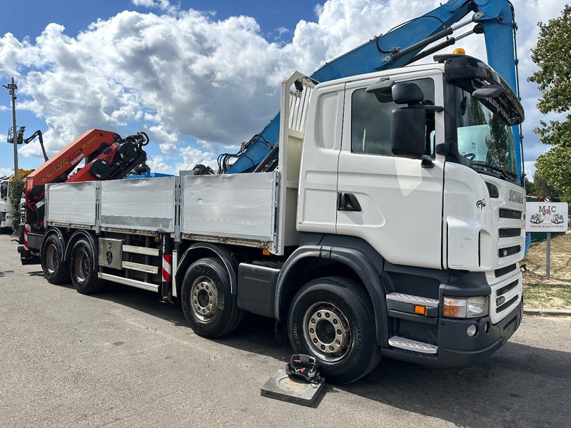 Scania R420 8x4 + CRANE PALFINGER PK44002 F (7x) + Rotator - 6m50 platform - Manual - - Camion plateau, Camion grue: photos 1 Scania R420 8x4 + CRANE PALFINGER PK44002 F (7x) + Rotator - 6m50 platform - Manual - - Camion plateau, Camion grue: photos 1