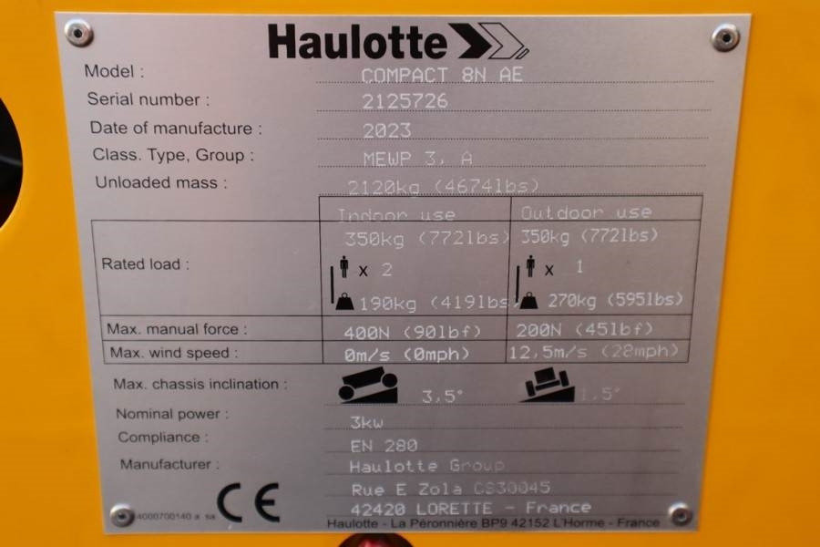 Crédit-bail de Haulotte Compact 8N Valid inspection, *Guarantee! 8m Workin  Haulotte Compact 8N Valid inspection, *Guarantee! 8m Workin: photos 11