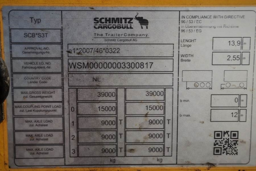 Schmitz CARG SCB3ST CoC Documents, TuV Loading Certificate - Remorque rideaux coulissants: photos 4 Schmitz CARG SCB3ST CoC Documents, TuV Loading Certificate - Remorque rideaux coulissants: photos 4