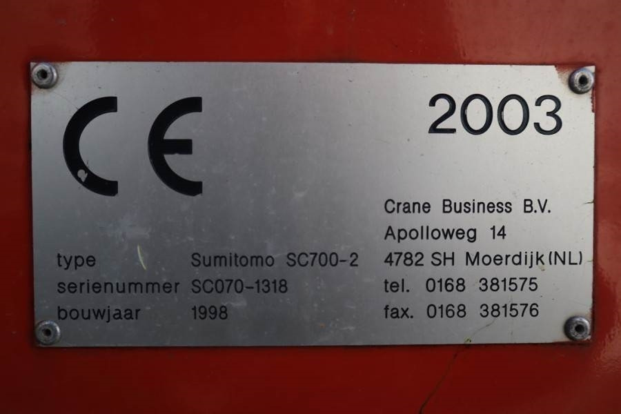 Grue sur chenilles Sumitomo SC700-II 70t Capacity, 43m Boom, 31m Movable Jib,: photos 7