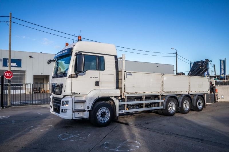 MAN TGS 35.420 BL-8X4-4 +HIAB 188 E-2 - Camion plateau, Camion grue: photos 1 MAN TGS 35.420 BL-8X4-4 +HIAB 188 E-2 - Camion plateau, Camion grue: photos 1