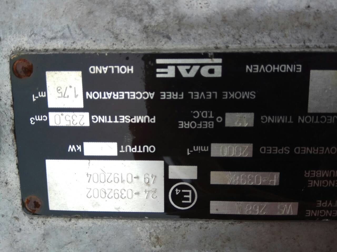 DAF ATI WS268 DAF ATI DAF 85 95 - Moteur pour Camion: photos 3 DAF ATI WS268 DAF ATI DAF 85 95 - Moteur pour Camion: photos 3