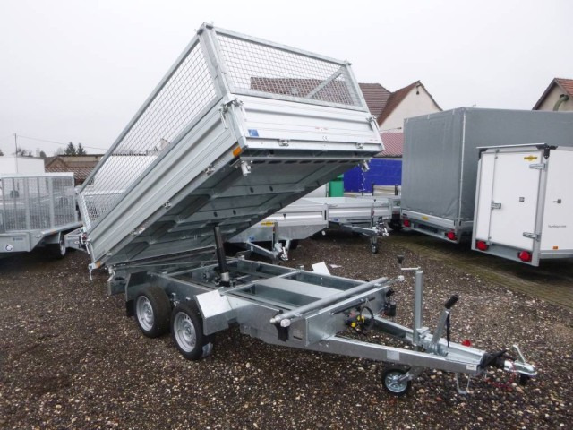 Humbaur 3-Seitenkipper HTK 3500.31 Alu, mit Laubgitteraufsatz - Remorque benne: photos 1 Humbaur 3-Seitenkipper HTK 3500.31 Alu, mit Laubgitteraufsatz - Remorque benne: photos 1