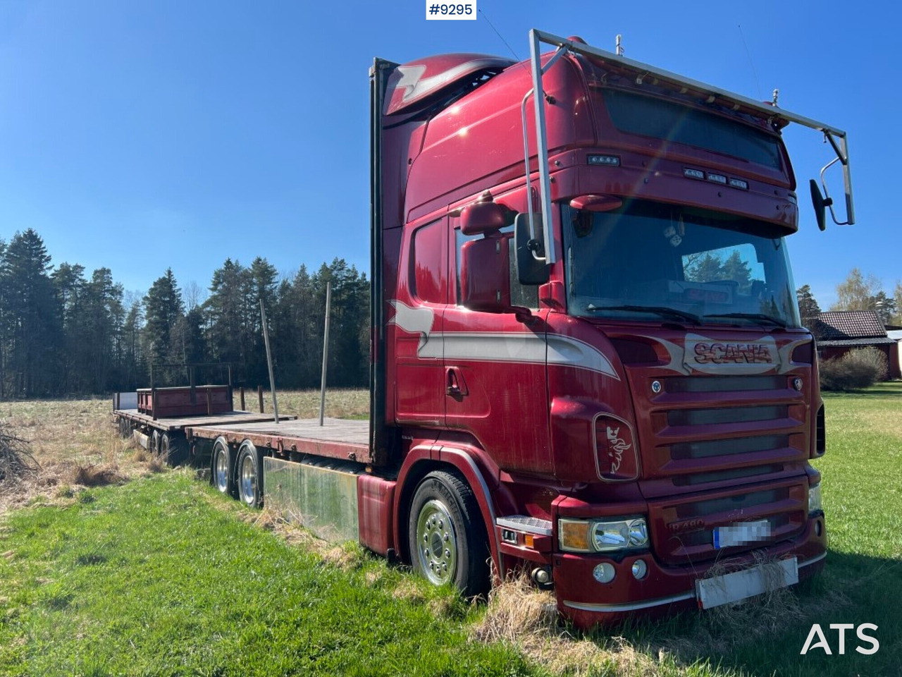 SCANIA R480 LB with flatbed, trailer and dolly REP. OBJECT - Camion plateau: photos 2 SCANIA R480 LB with flatbed, trailer and dolly REP. OBJECT - Camion plateau: photos 2