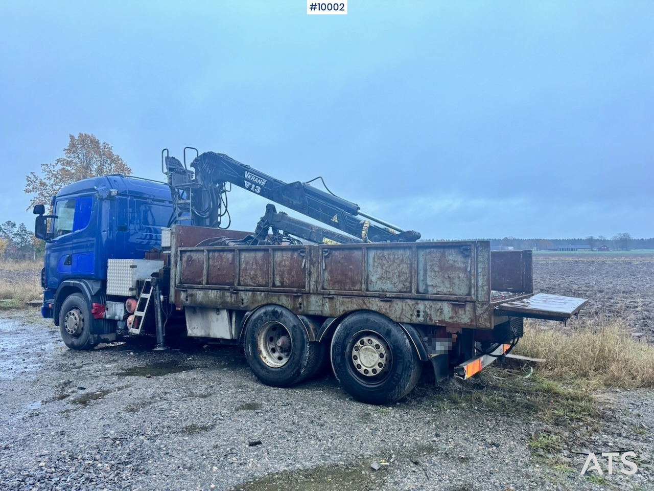 Scania R124 6x2 Flatbed truck with timber crane - Camion plateau, Camion grue: photos 3 Scania R124 6x2 Flatbed truck with timber crane - Camion plateau, Camion grue: photos 3