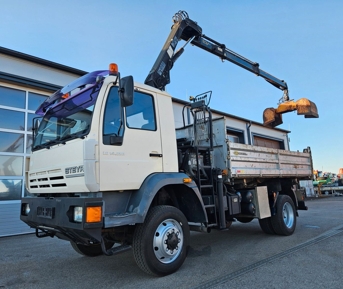 MAN LE 14.250 4x4 HIAB 077BS-2 Kran Greifer - Camion benne, Camion grue: photos 1 MAN LE 14.250 4x4 HIAB 077BS-2 Kran Greifer - Camion benne, Camion grue: photos 1