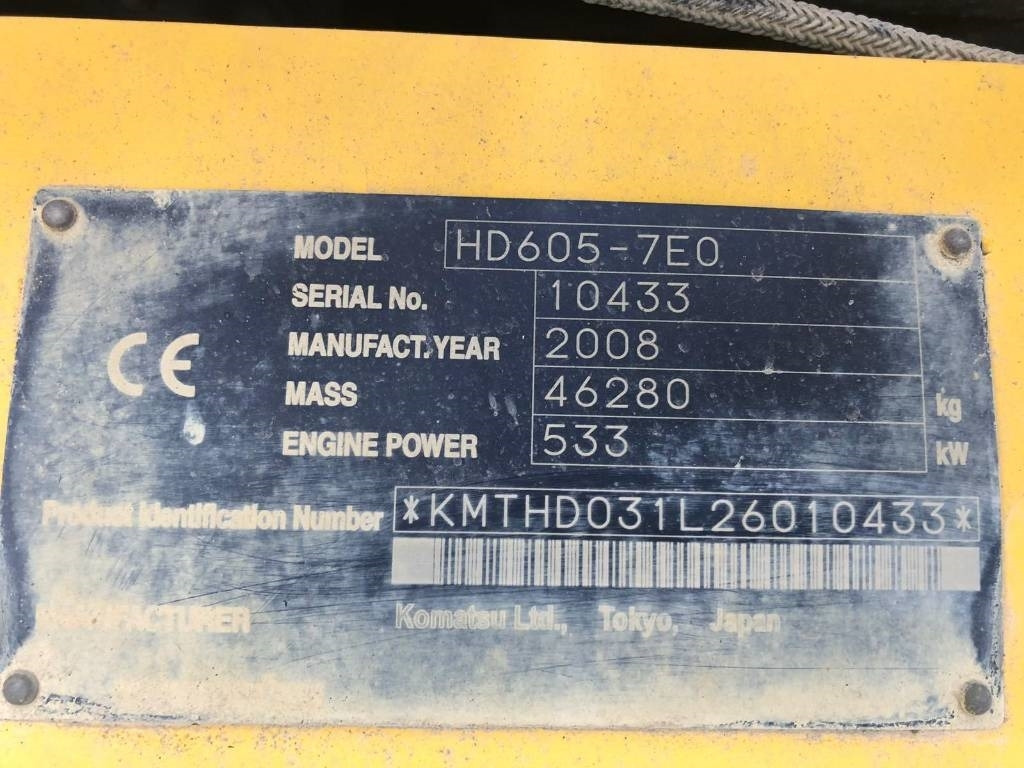 Komatsu HD605-7 - Tombereau rigide: photos 4 Komatsu HD605-7 - Tombereau rigide: photos 4
