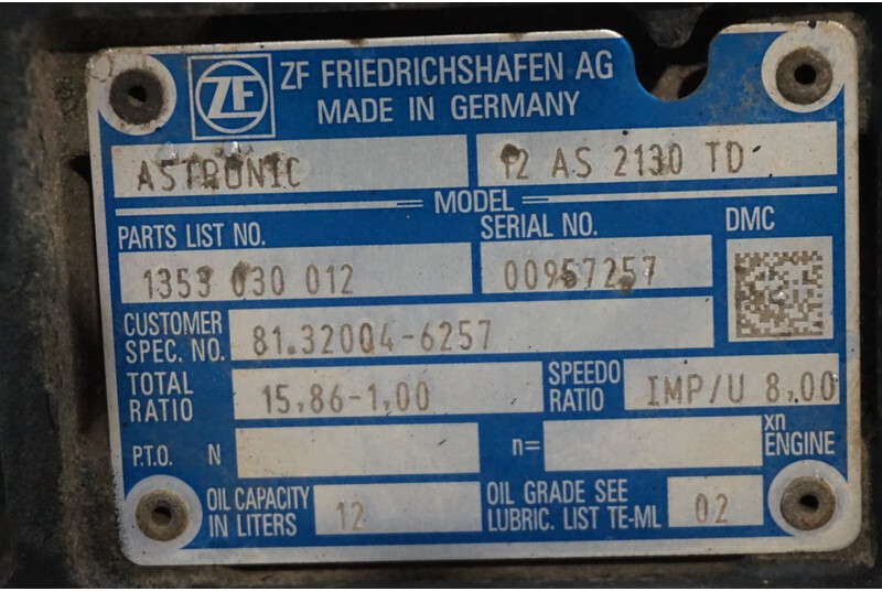 ZF 12AS2130DD TGS   81.32004-6257 - Boîte de vitesse pour Camion: photos 5 ZF 12AS2130DD TGS   81.32004-6257 - Boîte de vitesse pour Camion: photos 5