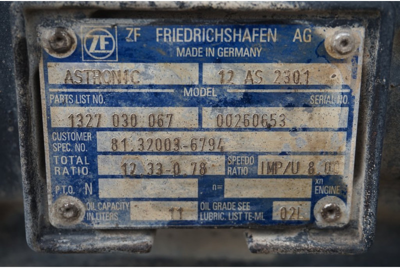ZF 12AS2301OD TGA 81.32003-6794 - Boîte de vitesse pour Camion: photos 5 ZF 12AS2301OD TGA 81.32003-6794 - Boîte de vitesse pour Camion: photos 5