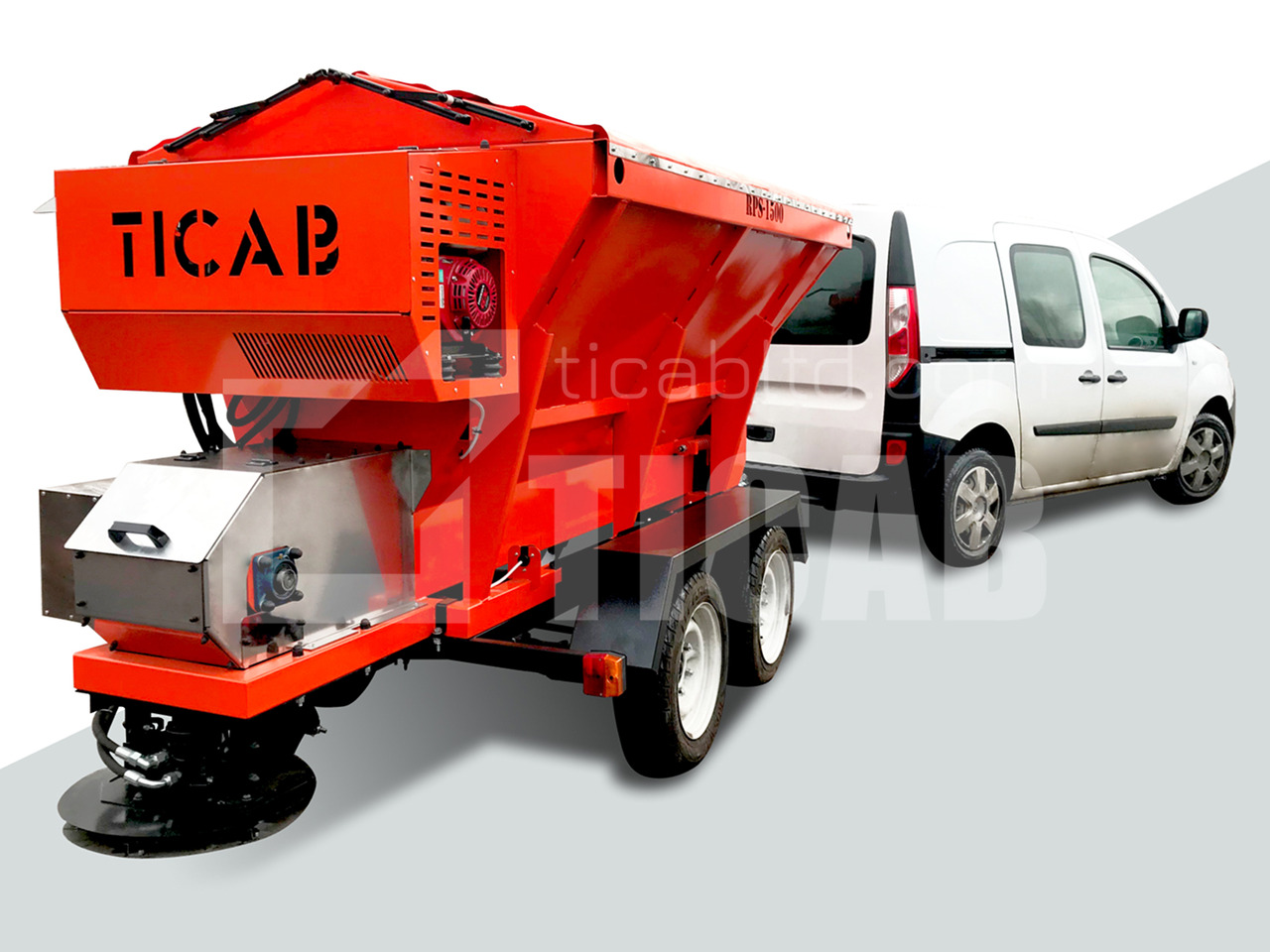 TICAB New Salt and Sand Spreader, Hopper spreader,Manufacturer, 1,5m³ - Semi-remorque à bande: photos 1 TICAB New Salt and Sand Spreader, Hopper spreader,Manufacturer, 1,5m³ - Semi-remorque à bande: photos 1