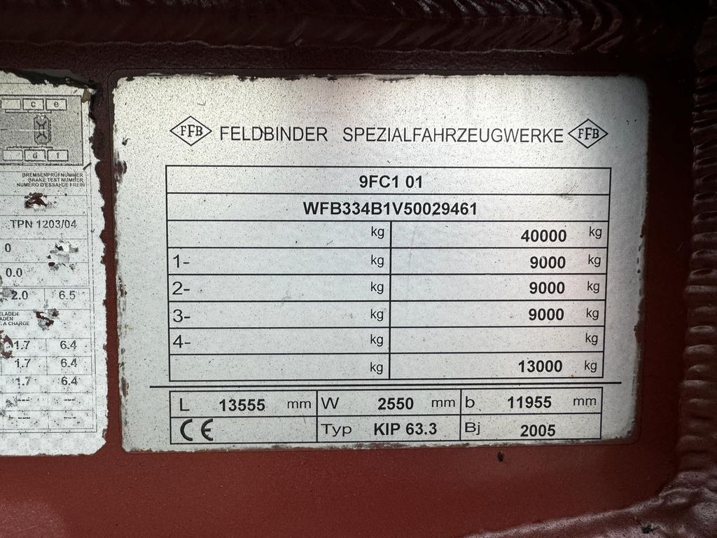 Citerne pulvérulente Feldbinder Feldbinder, Silokipper, 63.3m3: photos 7