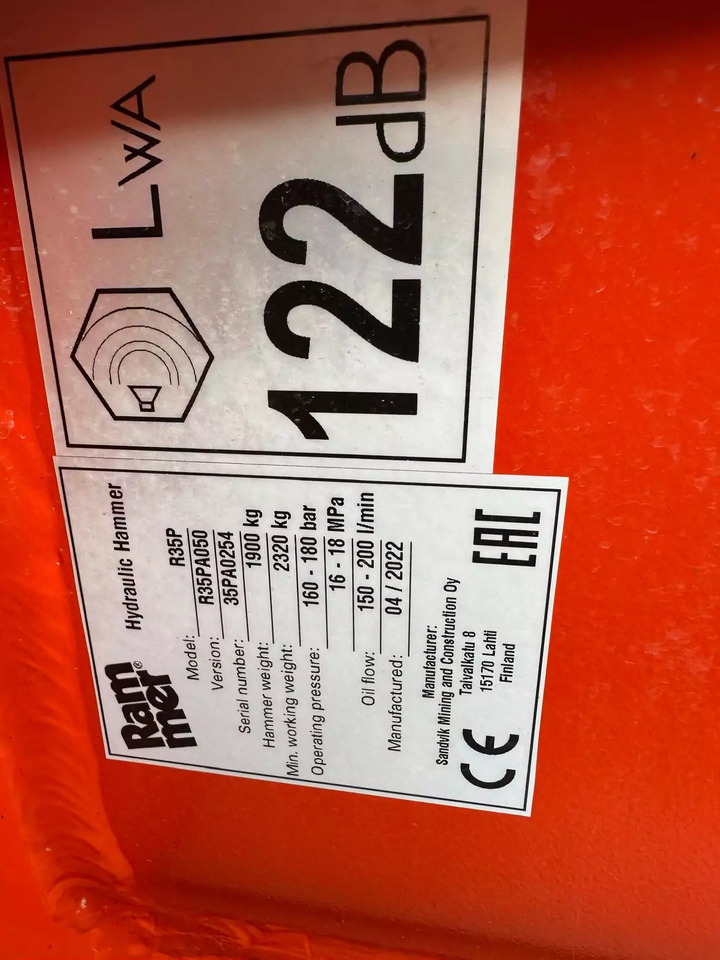 2022 Rammer R35P - Marteau hydraulique: photos 3 2022 Rammer R35P - Marteau hydraulique: photos 3
