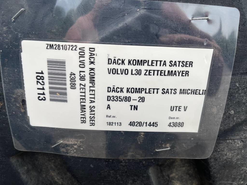 Michelin 335/80-20 till Volvo L30 Zettelmeyer - Pneu pour Engins de chantier: photos 2 Michelin 335/80-20 till Volvo L30 Zettelmeyer - Pneu pour Engins de chantier: photos 2
