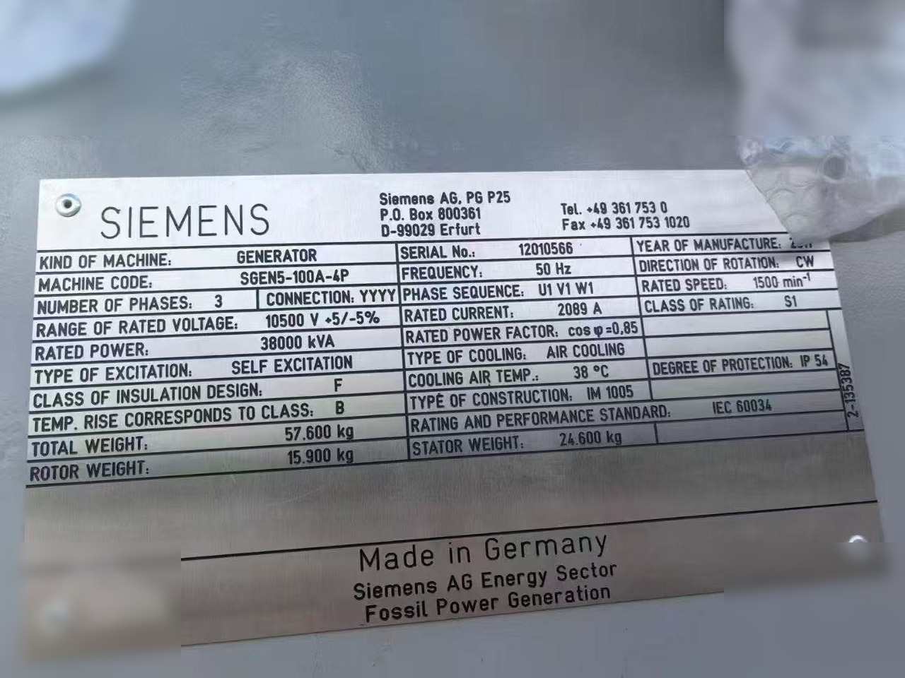2011 SIEMENS SGEN5-100A - Groupe électrogène: photos 2 2011 SIEMENS SGEN5-100A - Groupe électrogène: photos 2