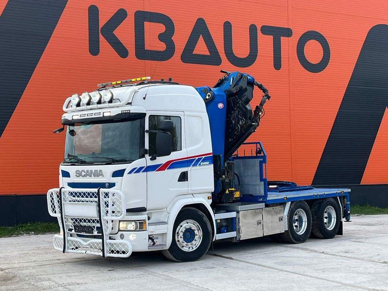 Scania G 490 6x2 HMF 5020 K6 + JIB / RETARDER - Camion plateau, Camion grue: photos 2 Scania G 490 6x2 HMF 5020 K6 + JIB / RETARDER - Camion plateau, Camion grue: photos 2