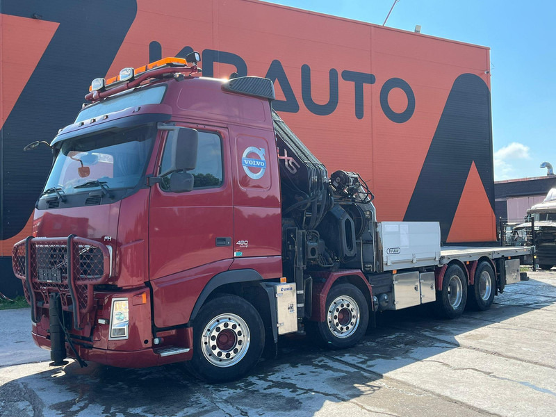 Volvo FH 480 8x4 HIAB 1055E-8 / WINCH / PLATFORM L=6928 mm - Camion plateau, Camion grue: photos 2 Volvo FH 480 8x4 HIAB 1055E-8 / WINCH / PLATFORM L=6928 mm - Camion plateau, Camion grue: photos 2