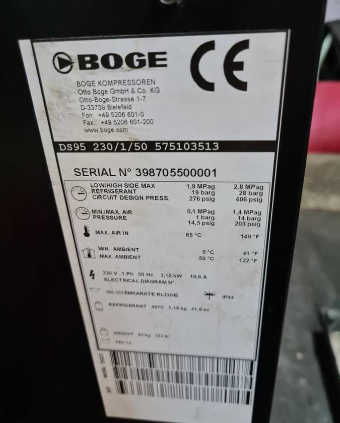 Osuszacz ziębniczy BOGE DS 95 9,5m3/min - Équipement CVC: photos 3 Osuszacz ziębniczy BOGE DS 95 9,5m3/min - Équipement CVC: photos 3