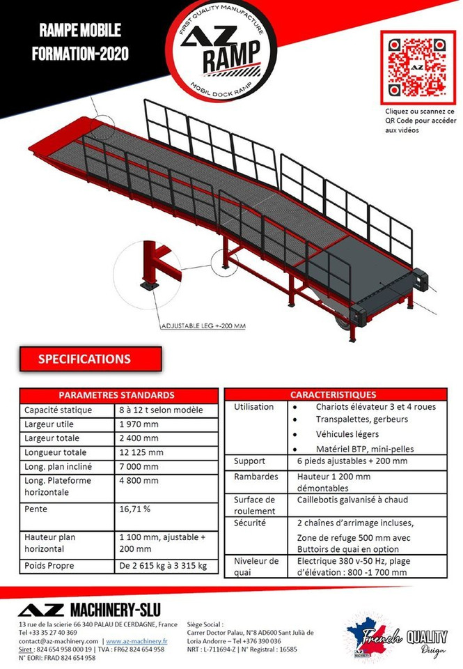 Fixed loading ramp AZ RAMP-FORMATION 2020- 8 Ton - Rampe de chargement: photos 4 Fixed loading ramp AZ RAMP-FORMATION 2020- 8 Ton - Rampe de chargement: photos 4