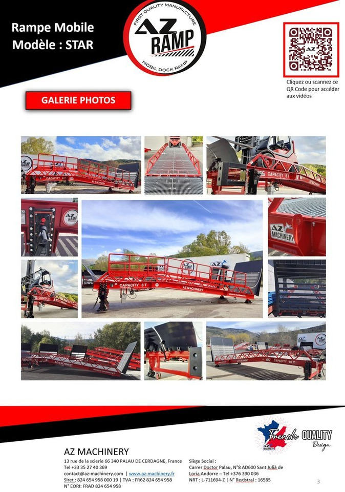 Rampe de chargement neuf Loading Ramp with with hydraulic tilting bridge -  AZ RAMP - STAR- 15T. 15 ton capacity: photos 6